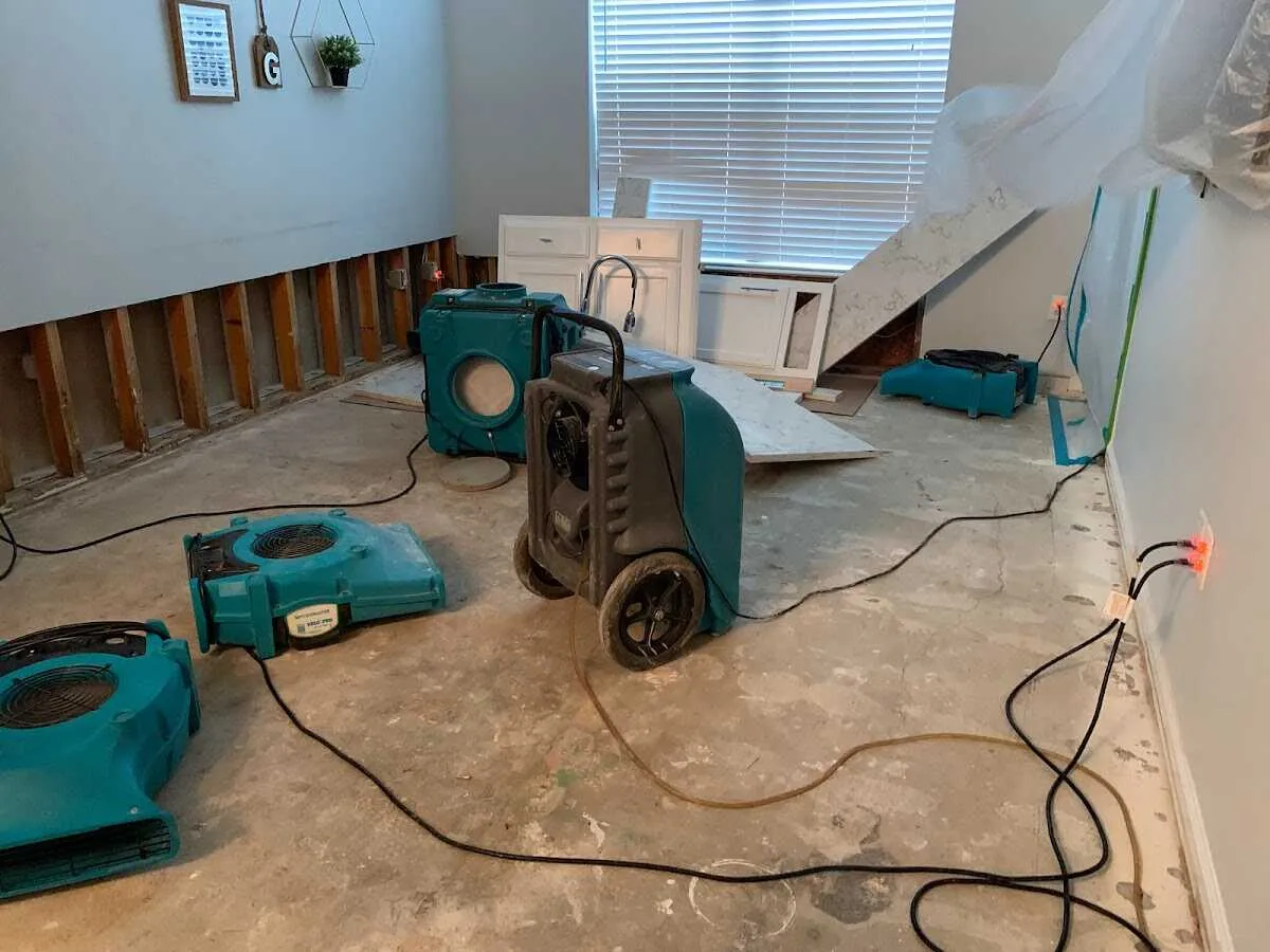 Dehumidifier in flood-cut room for Water Extraction & Removal in Alamosa